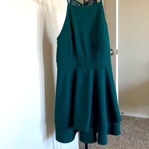 Party dress in emerald green